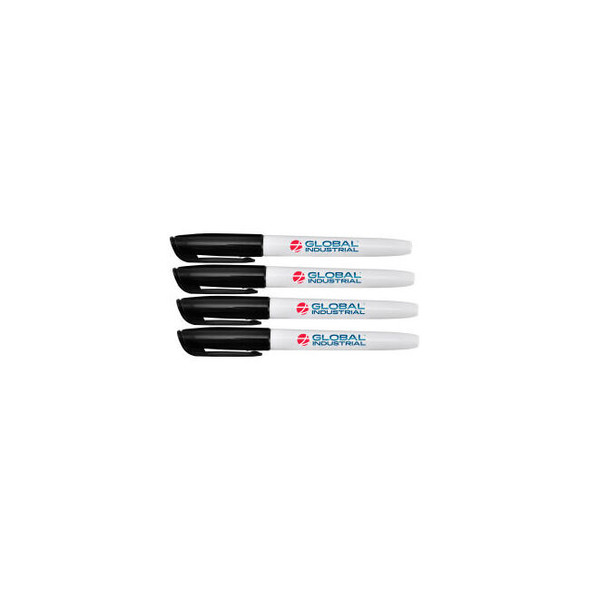 Global Industrial Dry Erase Markers Fine Tip Black 12 Pack
