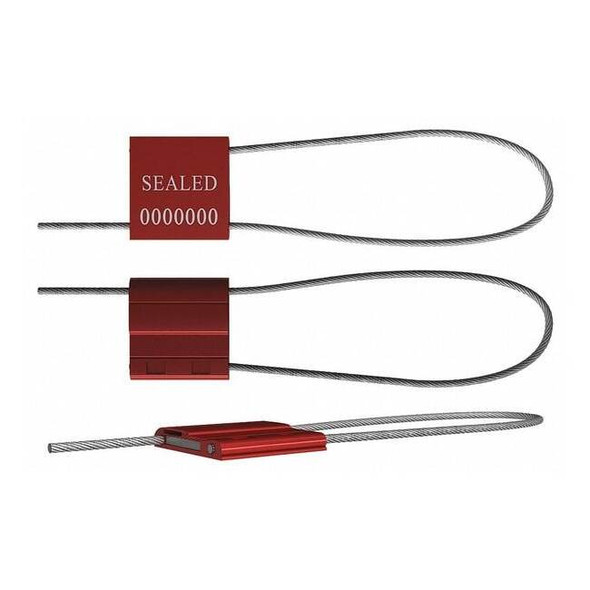 Universeal Cable Seal 12" x 1/16", Aluminum, Red, Pk50 F150M-2 RED50