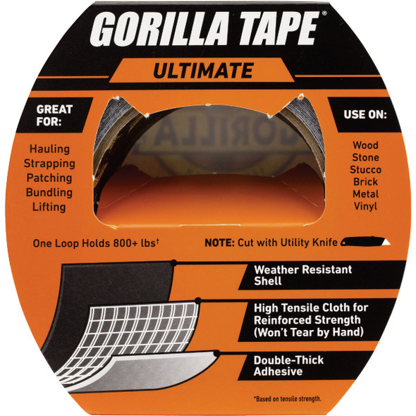 Gorilla 1.88 In. x 20 Yd. Ultimate Tape, Black 113499 479145
