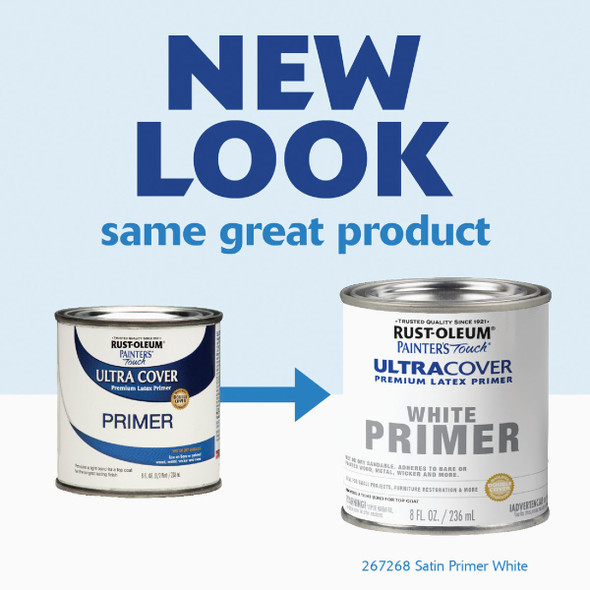 Rust-Oleum Painter's Touch Ultra Cover Flat Premium Latex Primer, White, 1-2 Pt. 267268 774781