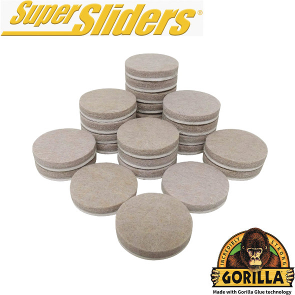 Gorilla Super Sliders 1-1/2 In. Beige Felt Pad (24-Piece) 4718324BG