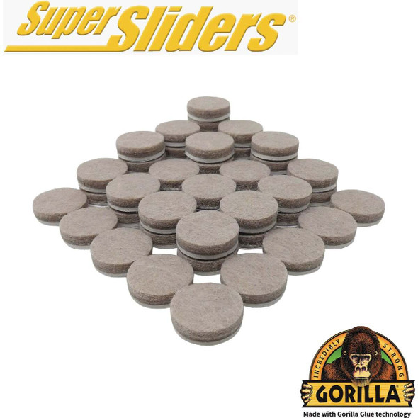 Gorilla Super Sliders 1 In. Beige Felt Pad (48-Piece) 4719024BG