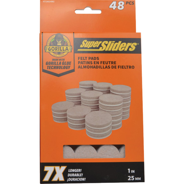 Gorilla Super Sliders 1 In. Beige Felt Pad (48-Piece) 4719024BG 213061