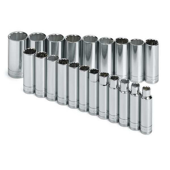 1/2" Drive Socket Set Metric 21 Pieces 10 mm to 32 mm , Chrome