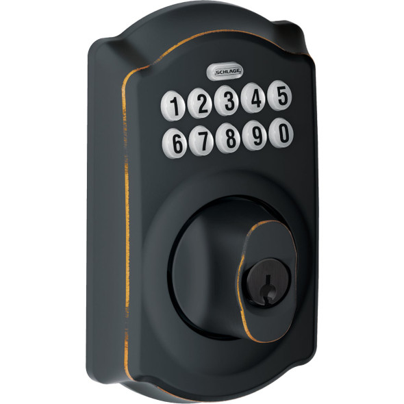 Schlage Keypad Aged Bronze Electronic Deadbolt BE365VCAM716 228117