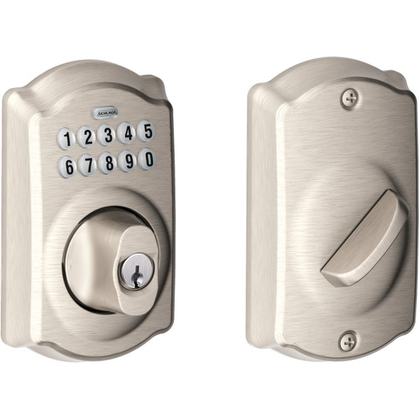 Schlage Keypad Satin Nickel Electronic Deadbolt BE365VCAM619