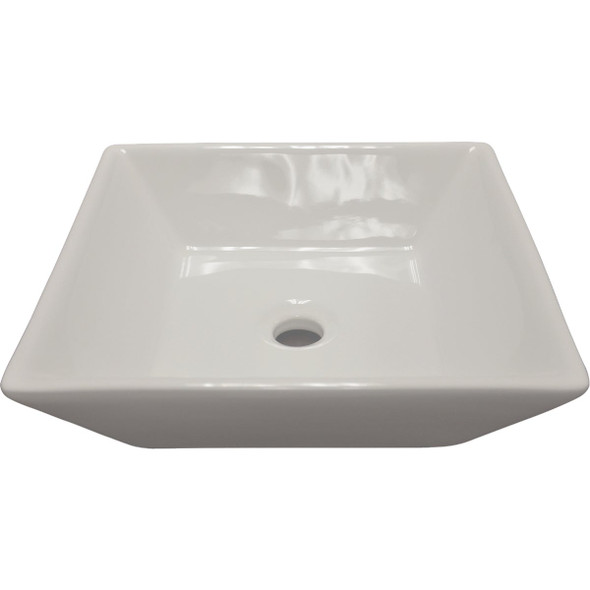 Compass Manufacturing Square Vessel Bathroom Sink, White 572-8071