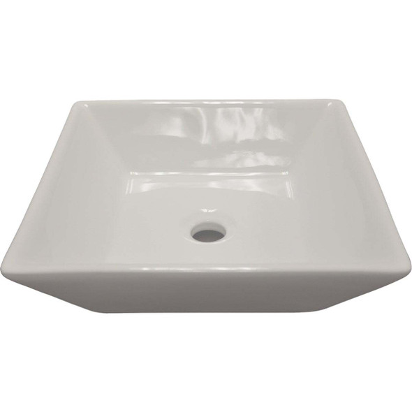 Compass Manufacturing Square Vessel Bathroom Sink, White 572-8071