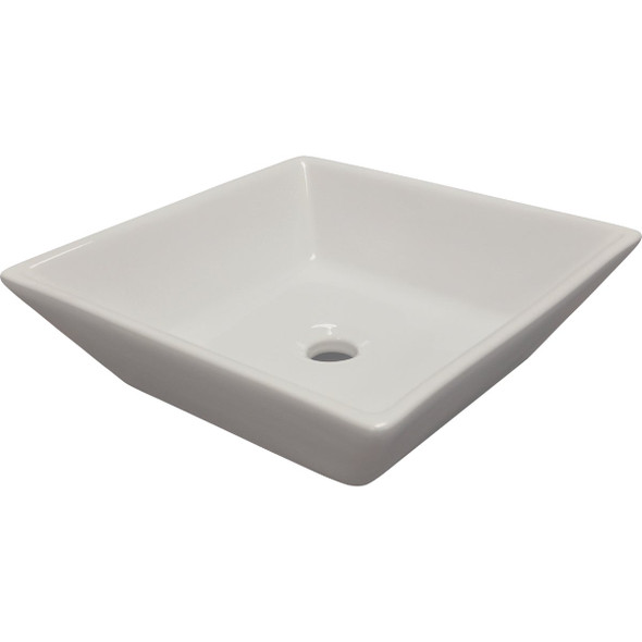 Compass Manufacturing Square Vessel Bathroom Sink, White