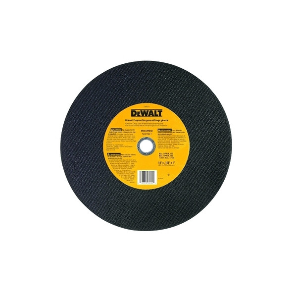 Type 1 - Cutting Wheel, 14 in, 1 in Arbor, A24R, 4,400 RPM, General Purpose