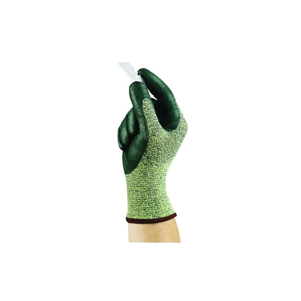 11-511 Nitrile Palm Coated Gloves, Size 8, Green/Yellow Pack of 12