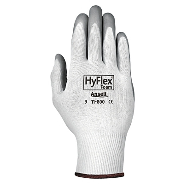 11-800 Nitrile Foam Palm Coated Gloves, Size 9, Gray/White Pack of 12