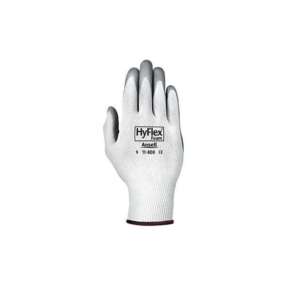 11-800 Nitrile Foam Palm Coated Gloves, Size 8, Gray/White Pack of 12