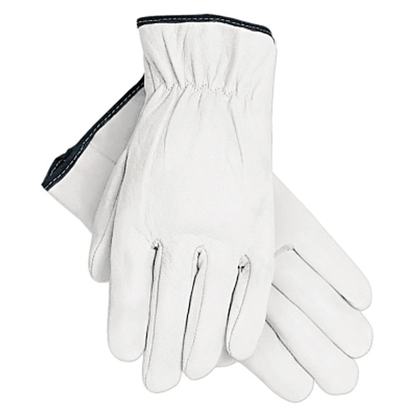 Premium-Grade Leather Driving Gloves, Goatskin, Large, Unlined, Straight Thumb, White Pack of 12 Premium-Grade Leather Driving Gloves, Goatskin, Large, Unlined, Straight Thumb, White Pack of 12
