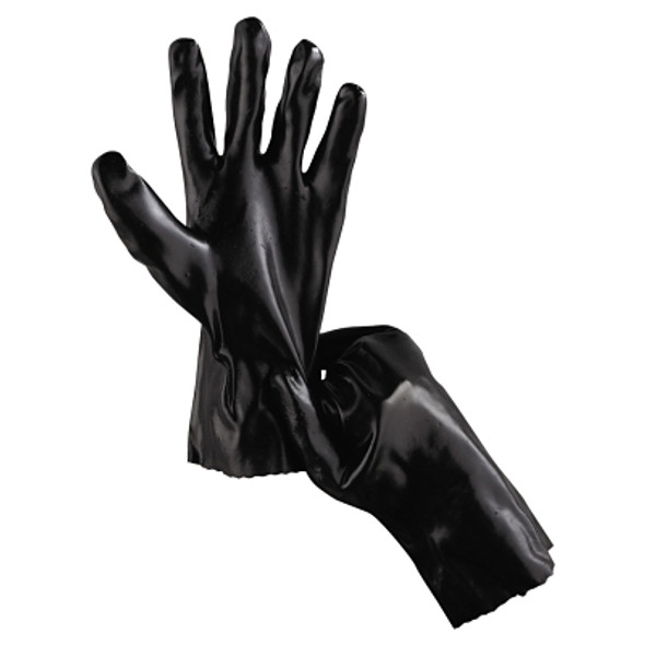 Economy Dipped PVC Gloves, Large 18 in, Black Pack of 12