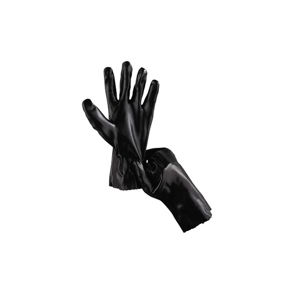 Economy Dipped PVC Gloves, Large 18 in, Black Pack of 12