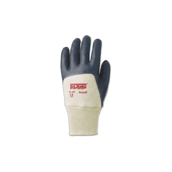 40-400 Foam Nitrile Coated Gloves, Knit-Wrist Cuff, Size 9, Gray/Off White Pack of 12