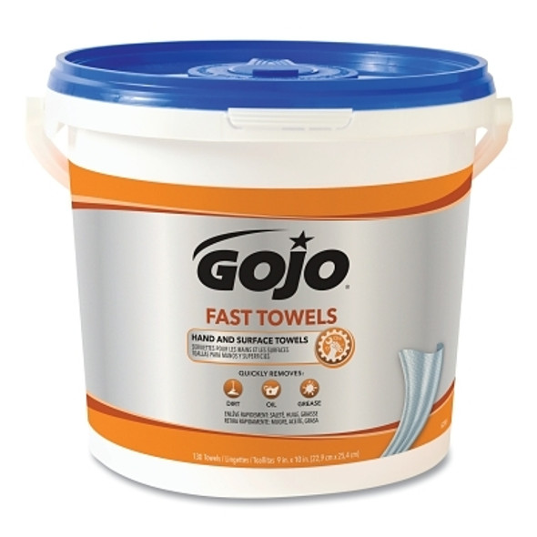 FAST WIPES® Hand Cleaning Towels, Citrus, Wet Wipe Bucket, 130 Pack of 4