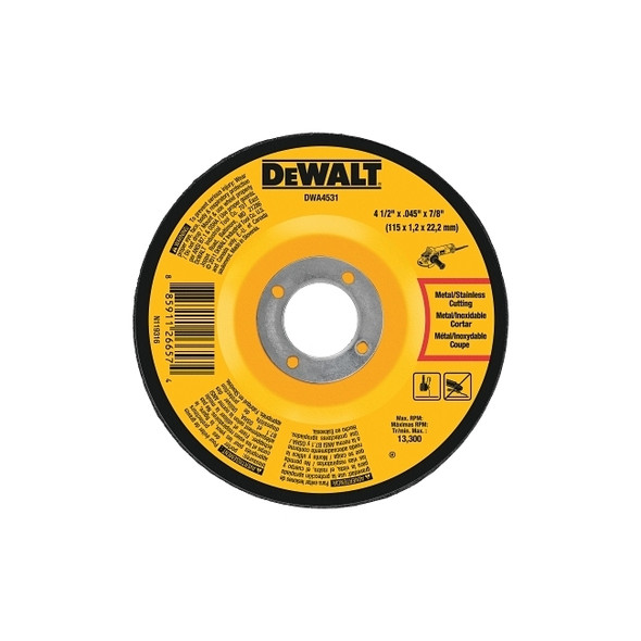 Cutting Wheels, 4 1/2 in, 7/8 in Arbor, 60 Grit, 13,300 rpm Pack of 25