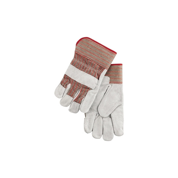 Industrial Standard Shoulder Split Gloves, Large, Leather, Red and Gray Fabric Pack of 12