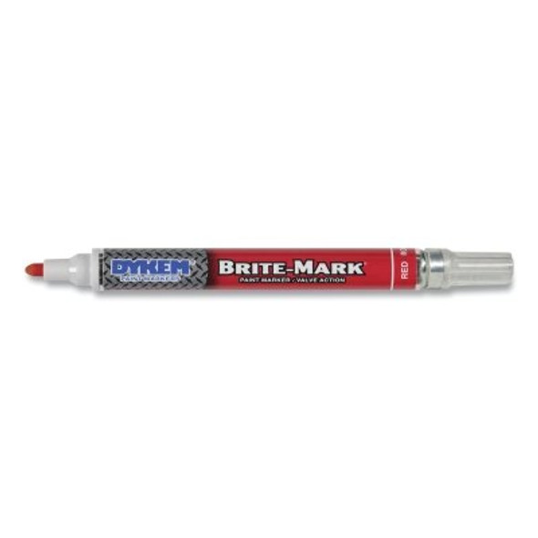 BRITE-MARK® Medium Permanent Paint Marker, Valve Action, Red Pack of 12