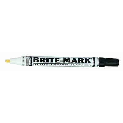 BRITE-MARK® Medium Permanent Paint Marker, Valve Action, White Pack of 12