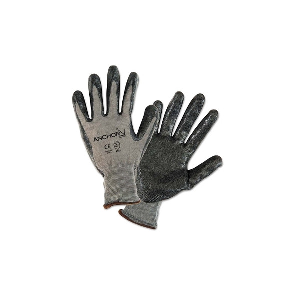Nitrile Coated Gloves, 2X-Large, Black/Gray Pack of 12