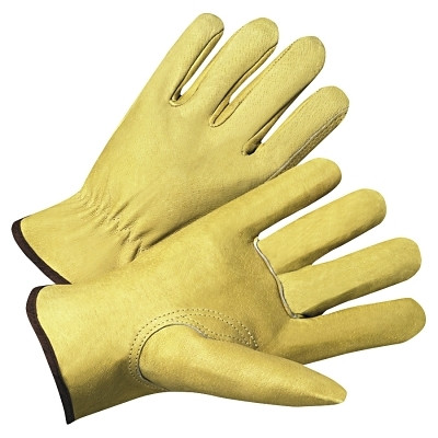 Premium Grain Pigskin Driver Gloves, Large, Unlined, Beige Pack of 12