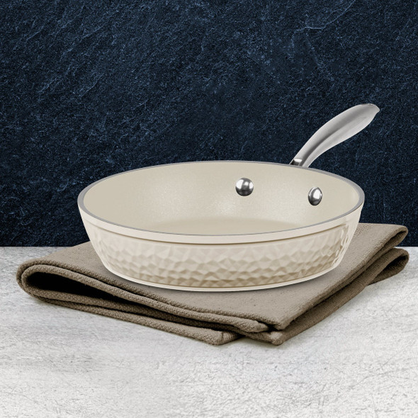 Gotham Steel 12 In. Hammered Cream Collection Fry Pan 1571 624061