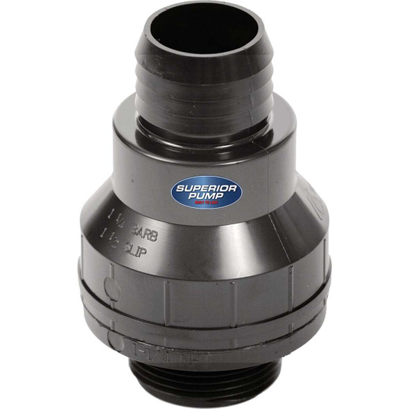 Superior Pump 1-1/4 In. MPT x 1-1/4 In. Barb or 1-1/2 In. Slip ABS Check Valve