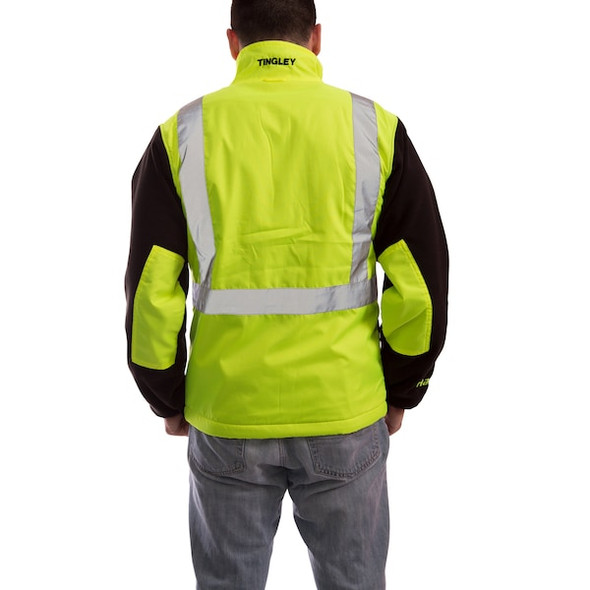 Tingley High Visibility Fleece Liner/Jacket, Polyester, Class 2 R, Green/Yellow, M J73022-M