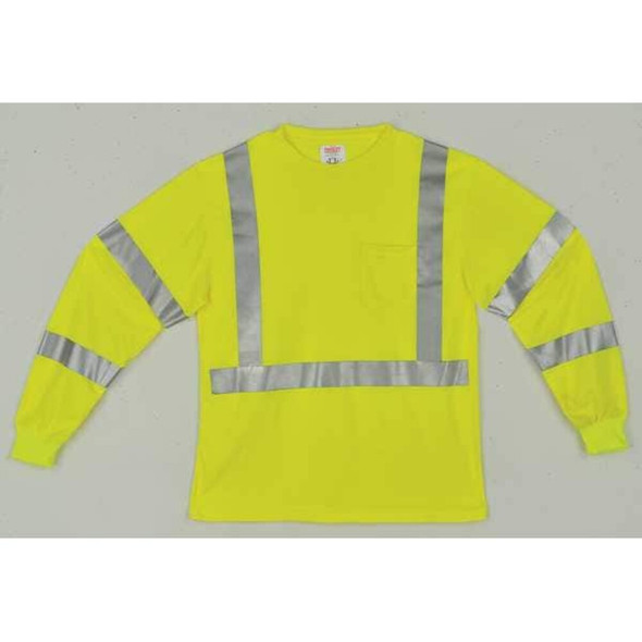 Tingley High Visibility T-Shirt, 3, R, Polyester, Green-Yellow, L S75522.LG