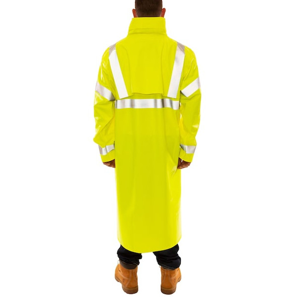 Tingley Arc Flash Flame Resistant Rain Coat, PVC, Class 3 Lime, M C44122