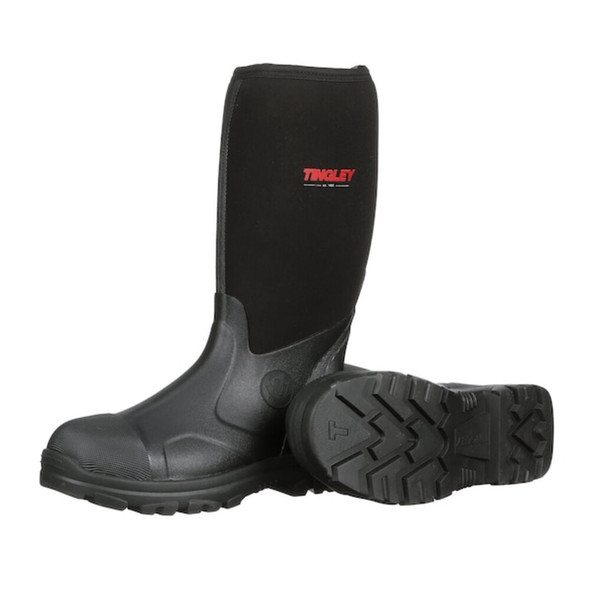 Men's Badger Tall Rubber Boots, Plain Toe, 15 in Height, Black, 12  87151.12