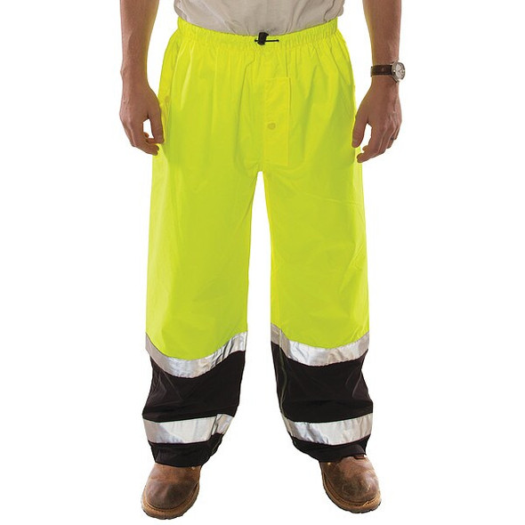 Tingley High-Visibility Pants, 4XL, Black; Green; Yellow, Polyurethane P27122