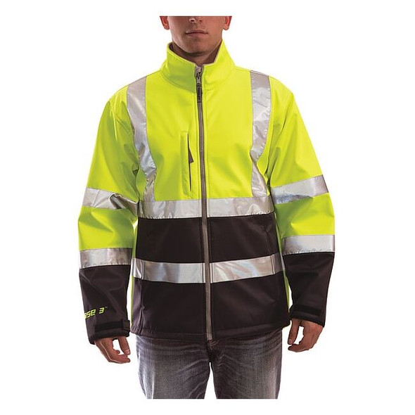 Tingley Breathable Rain Jacket, Polyester, Class 3 R, Green/Yellow, L J25022.LG