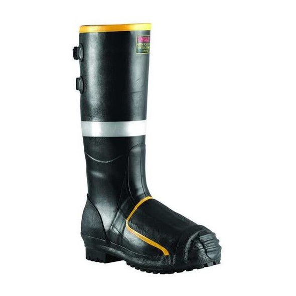 Men's Sigma Tall Rubber Boot w/Met Guard, Steel Toe, 16" Height, Black, 11
