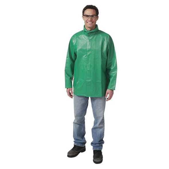 Tingley Safetyflex Chemical Splash Jacket, PVC, Green, XL J41008