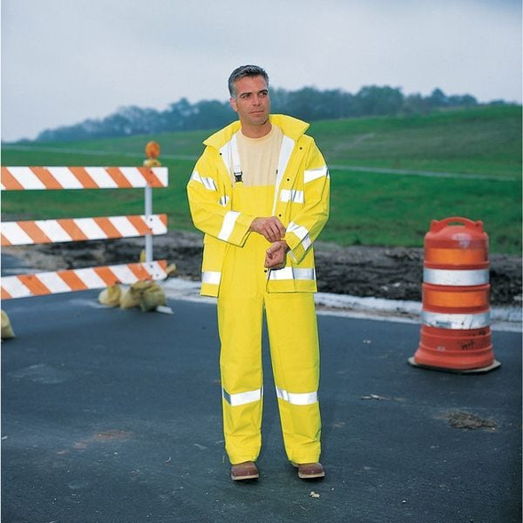 Tingley Flame Resistant Rain Overall,Ylw/Grn,XL O53122