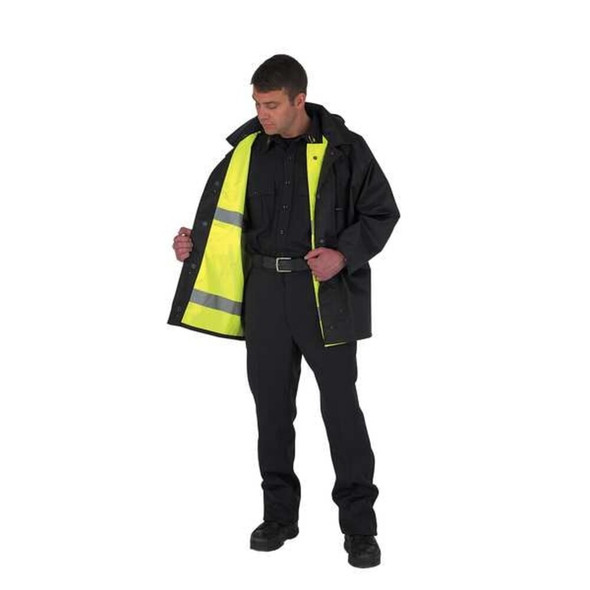 Tingley Flame Resistant Rain Coat, PVC, Class 3 R, Green-Yellow, M C53122