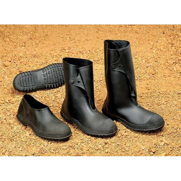 Tingley Overshoes, Plain Toe, PVC, 5 in Height, Pull On Closure, Cleated Sole, Yellow, M 35113