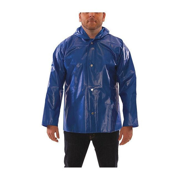 Tingley Men's Rain Jacket, Polyurethane, Snaps with Storm Flap, Blue, M J22161