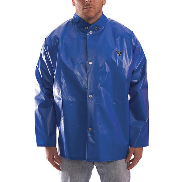 Tingley Men's Rain Jacket, Polyurethane, Snaps with Storm Flap, Blue, L J22201