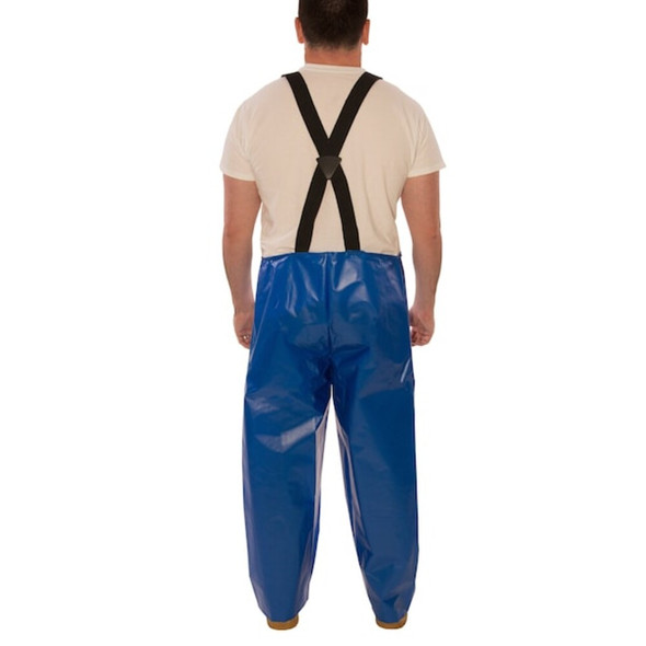 Rain Bib Overall, Polyurethane, 32 in Inseam, 10 mil Thickness, Blue, 2XL  O22001