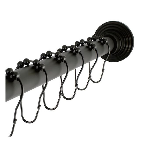 Kingston Brass SCC2715 Adjustable Shower Curtain Rod with Ring Combo SCC2715