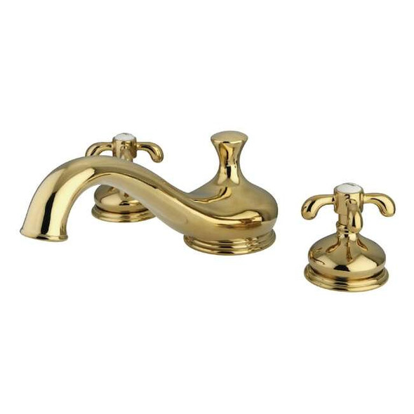 Kingston Brass Roman Tub Faucet, Polished Brass, Deck Mount KS3332TX