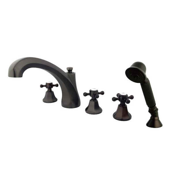 Kingston Brass Roman Tub Faucet, Oil Rubbed Bronze, Deck Mount KS43255BX