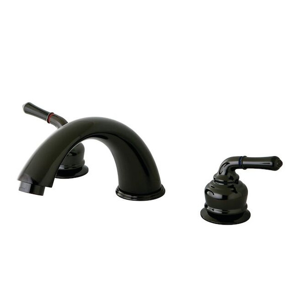 Kingston Brass Roman Tub Faucet, Black Stainless Steel, Deck Mount NB360
