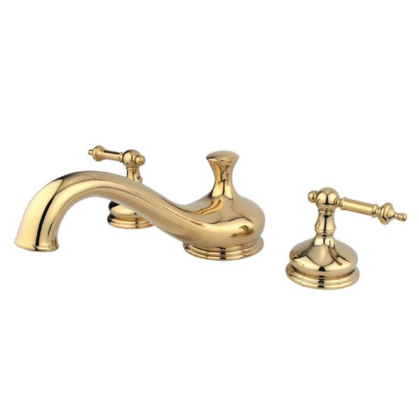 Kingston Brass Roman Tub Faucet, Polished Brass, Deck Mount KS3332TL