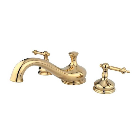Kingston Brass Roman Tub Faucet, Polished Brass, Deck Mount KS3332TL